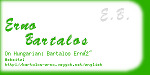 erno bartalos business card